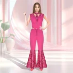 Rose Red Bell Bottoms Doll-Inspired Costume Set 2