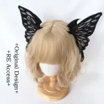Harajuku Gothic Lolita Horns Feather Hair Clip 5