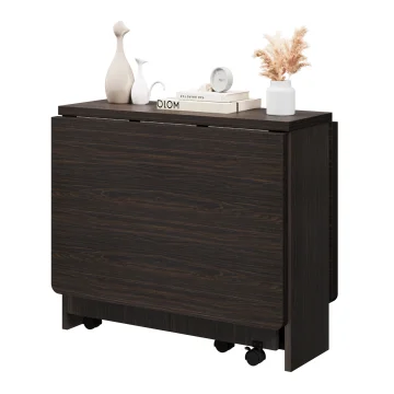 Folding Drop Leaf Table with Storage Racks 1