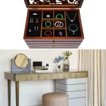 6 Compartment Vintage Wooden Jewelry Box Organizer 5