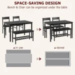 Dining Table Set for 4 with Bench and Storage 3