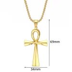 Ancient Egypt Ankh Cross Charm Pendant Gold Silver Color Stainless Steel Amulet Necklaces For Women Men Egyptian Jewelry Gifts 3