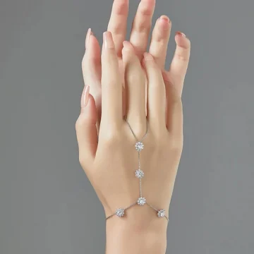 Bridesmaid Zircon Flower Finger Bracelet 1