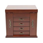 5-Tier 4 Drawer Wooden Jewelry Box with Mirror 4