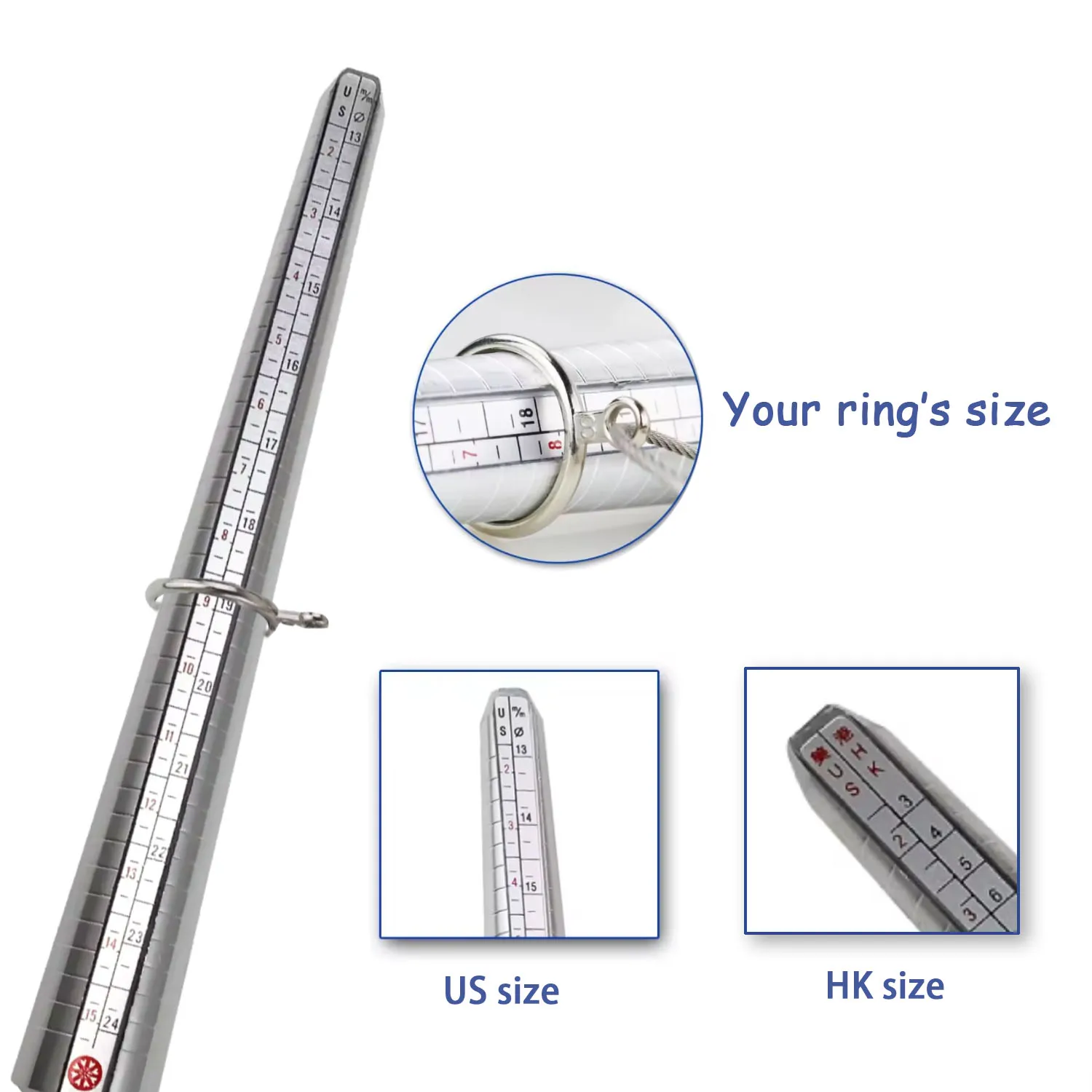 Ring Sizer Mandrel Kit Finger Gauge Jewelry Tool 3 Ring Sizer Mandrel Kit Finger Gauge Jewelry Tool 3