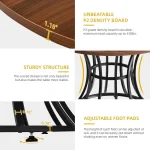 Round Dining Table 45-inch Farmhouse Metal Base 4