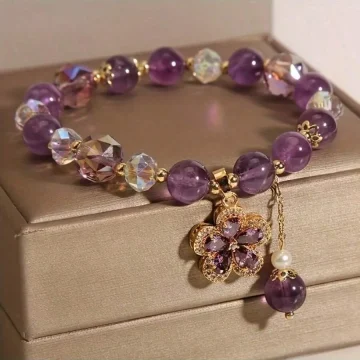 Amethyst Money Bag Bracelet Zirconia 2