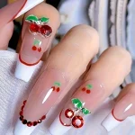 3D Cherry Nail Charms 36pc Rhinestone Glitter Set 5