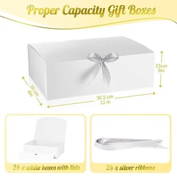 24pcs White Gift Boxes 12 x 9 x 4-inch with Lids 2