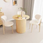 31.5-Inch Round Farmhouse Table Fluted Wood Base 6