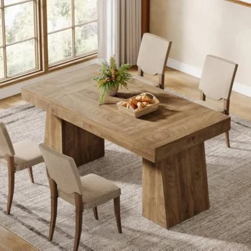 Rectangular Wood Dining Table for 4-6 People 1