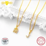 Moissanite Initial Letter Necklace 925 Silver 1