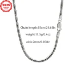 Silver Snake Chain Necklace for Men and Womens 5
