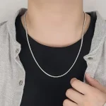 Silver Snake Chain Necklace for Men and Womens 1