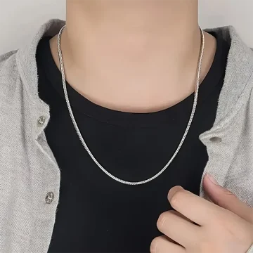 Silver Snake Chain Necklace for Men and Womens 1