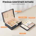 2-Layer PVC Black Jewelry Display Organizer 2