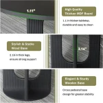 Round Fluted Dining Table 47-inch for 4 Black 4