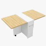Folding Drop Leaf Table with Storage Racks 2