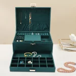 3-Tier Lockable Jewelry Organizer Box 17x24cm 3