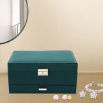 3-Tier Lockable Jewelry Organizer Box 17x24cm 6