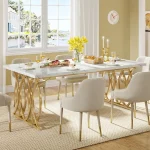 Modern Rectangular Dinner Table 63-inch Wood 3