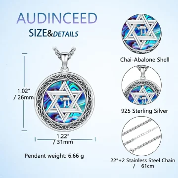 Wiccan Star of David Silver Amulet Necklace 2