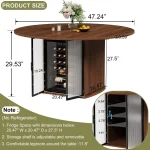 47-Inch Round Table with Fridge Storage Adjustable 2
