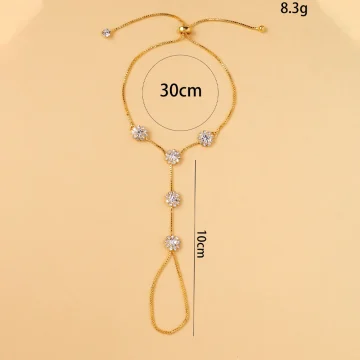 Bridesmaid Zircon Flower Finger Bracelet 2