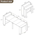 Extendable Dining Table with Storage Folding 2
