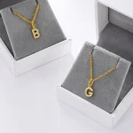 Moissanite Initial Letter Necklace 925 Silver 6