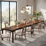 Tribesigns Rustic Large Dining Table for 6-8 People 5