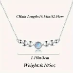 Moonstone Necklace Women 925 Silver Moon Phase 5