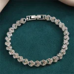 Rhinestone Crystal Heart Tennis Bracelet Womens 5