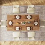 Farmhouse Rectangular Eating Table 63-inch 6