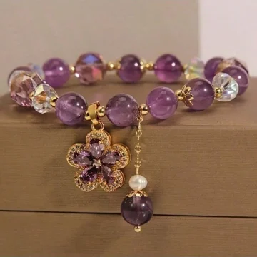 Amethyst Money Bag Bracelet Zirconia 1