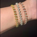 Roman Crystal Geometric Chain Bracelet for Women 1