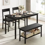 Dining Table Set for 4 with Bench and Storage 1