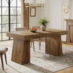 Rectangular Wood Dining Table for 4-6 People 4