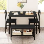 Dining Table Set for 4 with Bench and Storage 2