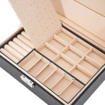 2-Layer PVC Black Jewelry Display Organizer 6