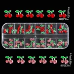 3D Cherry Nail Charms 36pc Rhinestone Glitter Set 6