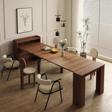 Extendable Dining Table with Storage Folding 1