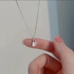 Water Drop Zircon Silver Crystal Necklace 5