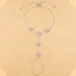 Bridesmaid Zircon Flower Finger Bracelet 5