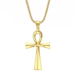 Ancient Egypt Ankh Cross Charm Pendant Gold Silver Color Stainless Steel Amulet Necklaces For Women Men Egyptian Jewelry Gifts 1
