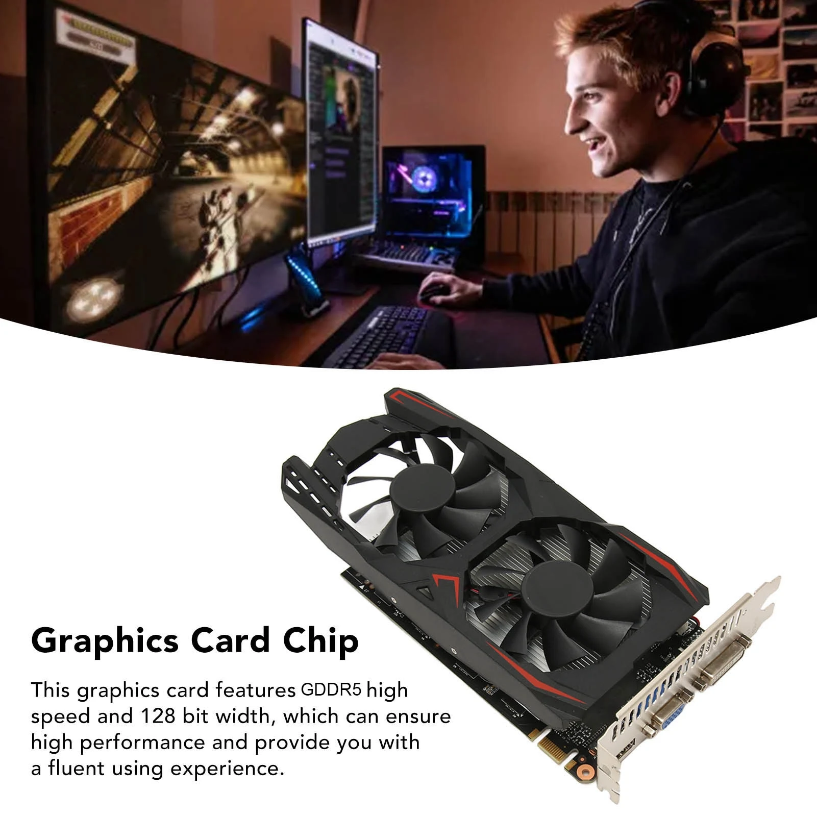 Dual Fan 4GB GDDR5 Graphics Card Low Noise Gaming 2 Dual Fan 4GB GDDR5 Graphics Card Low Noise Gaming 2