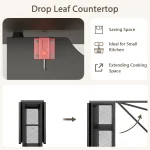 Folding Drop Leaf Table with Storage Racks 5