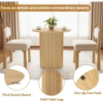 31.5-Inch Round Farmhouse Table Fluted Wood Base 4