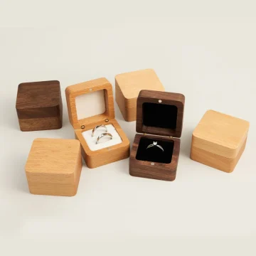 Blank Wood Wedding Ring Box Anniversary Gift 1