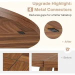 47-Inch Round Wood Farmhouse Dining Table 4